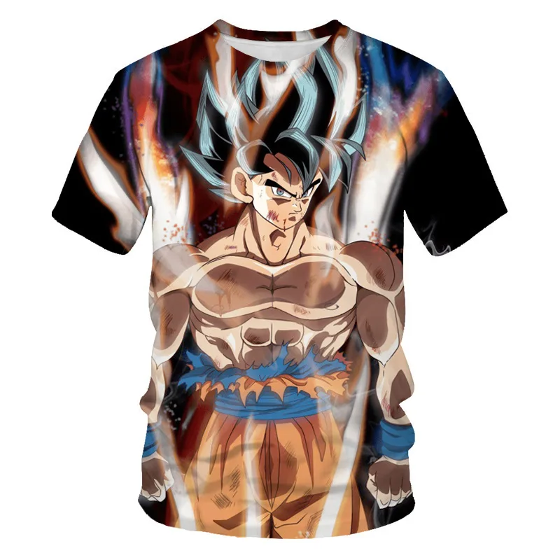 

Летняя хит продаж, новая футболка с 3D принтом, топ Dragon Ball, Wukong Super Saiya, повседневная футболка для мальчиков и девочек, уличная повседневная футболка
