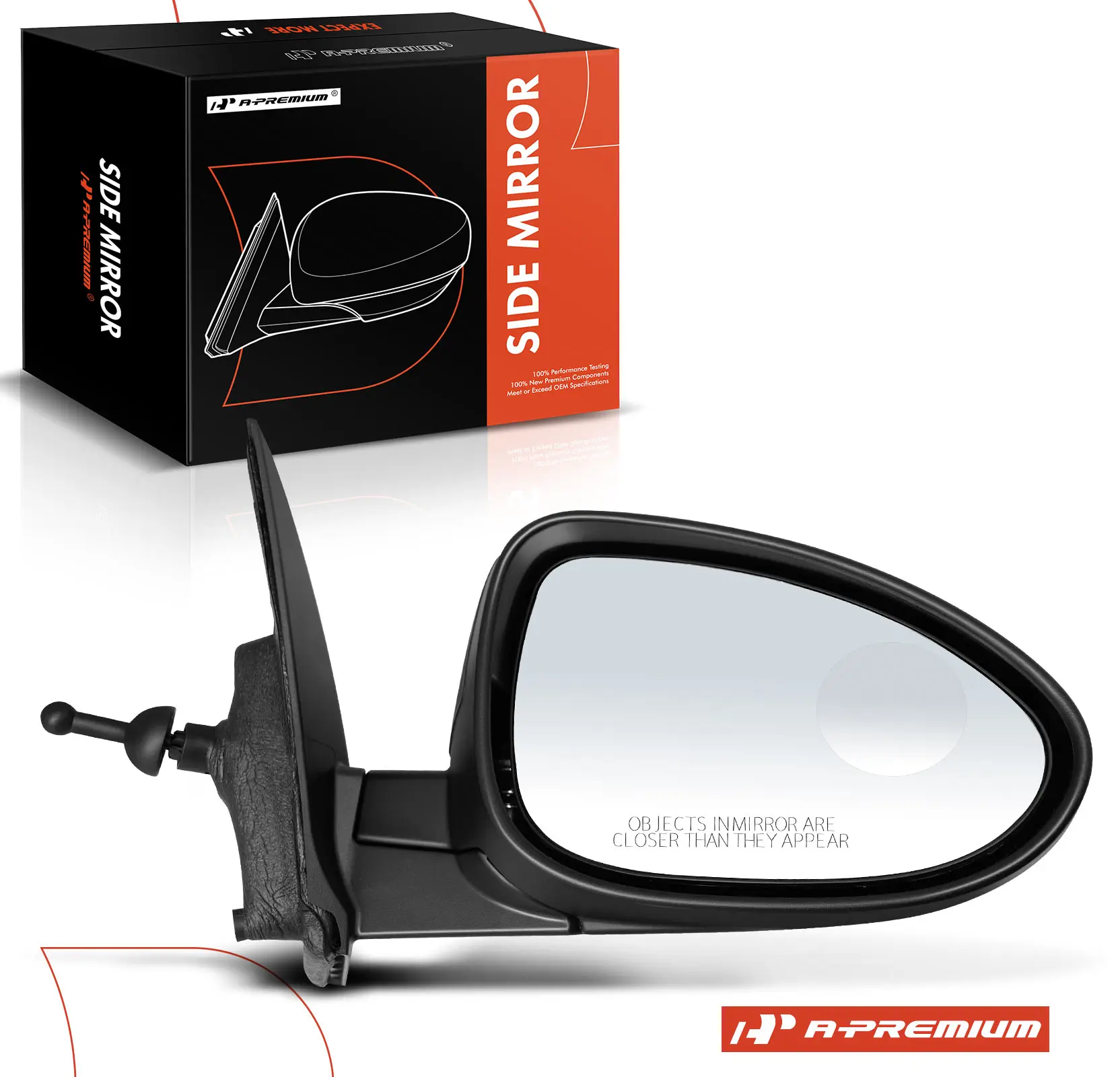 A-Premium Passenger Side Manual Door Mirror for Chevrolet Sonic 2013-2014 Manual Folding Black