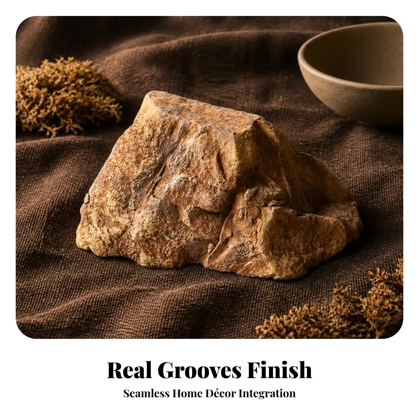 Earthy Faux Stone Sculpture PU Material Rock Decor for Retail Display Window Creative Art