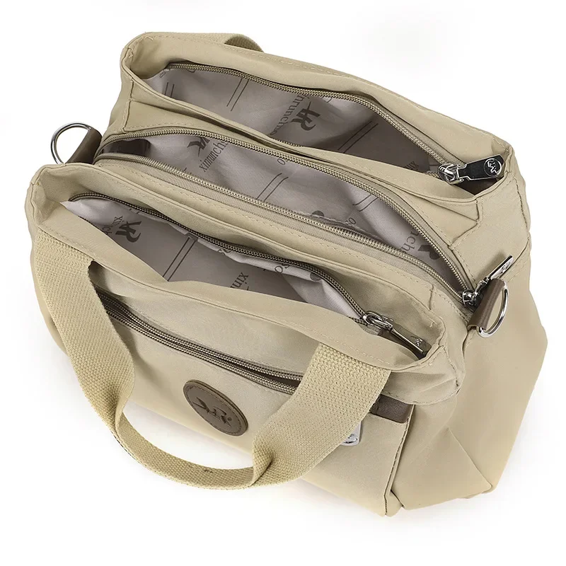 Fashion casual vintage bag women casual versatile ladies shoulder bag large capacity multi-pocket solid color crossbody