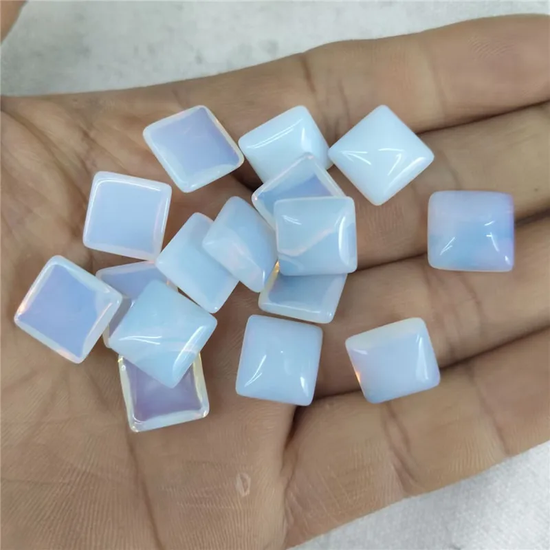 15PCS 10X10MM 12X12MM  New Glass Opal Cabochons Square Shape DIY Jewelry Accessories Good For YOUR Designs