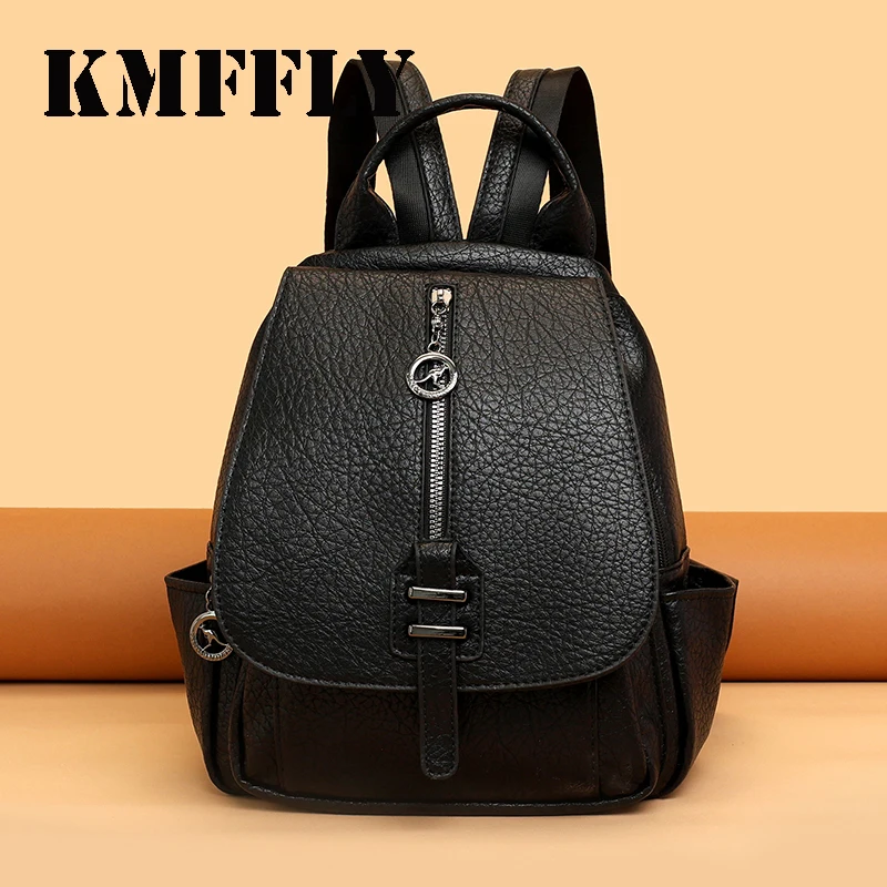 High Quality Leather Backpack Women Large Capacity Travel Backpack Fashion School Bags Mochila Shoulder Bags for Women 2026 New