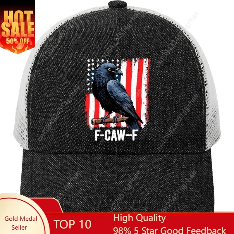 

F-CAW F Crow with America Flag Hat Trucker Hat Women Baseball Cap Gifts