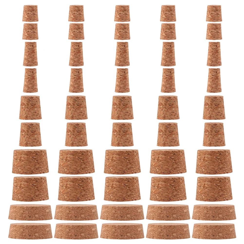 

50 Pcs Bottle Stopper Cork Bulk Softwood Crafting Plugs Reusable Tasteless Pollution Accessories Wooden Stoppers
