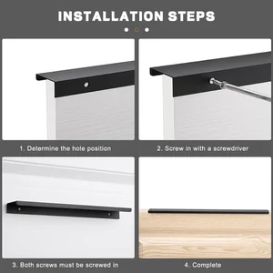 Möbelgriff ohne Bohren, gebürstetes Gold, Silber, mattschwarz, weißer Lack, versteckte Schränke für Schränke und Schubladen 10 Hauptverkaufsschubladen Silber - №2