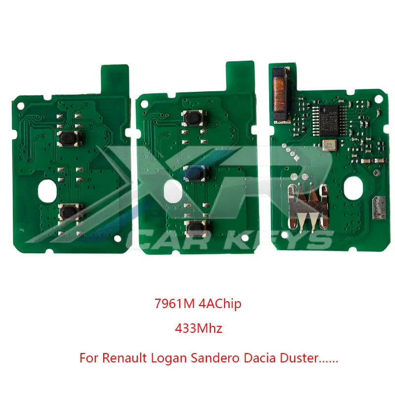 

2/3Buttons 4AChip 433MHz Car Remote Control Key PCB For Renault Duster Sandero Dacia Logan Dokker Trafic Clio4 Circuit Board