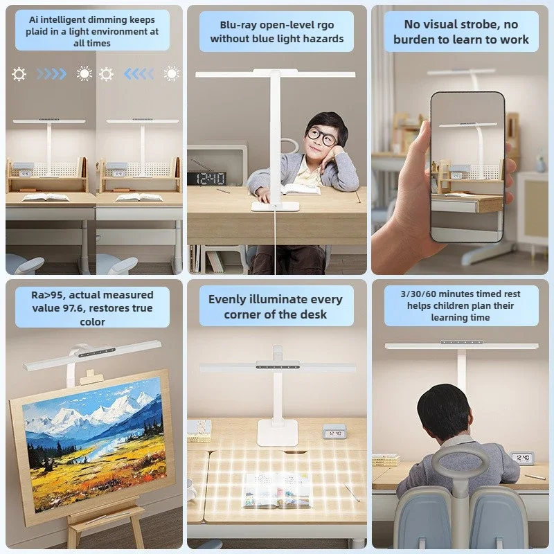 LOOPITYS 24W LED Desk Lamp Touch Control Dimmable Adjustable Color Temperature 60cm/80cm Base Clamp Table Lamp - Image 6