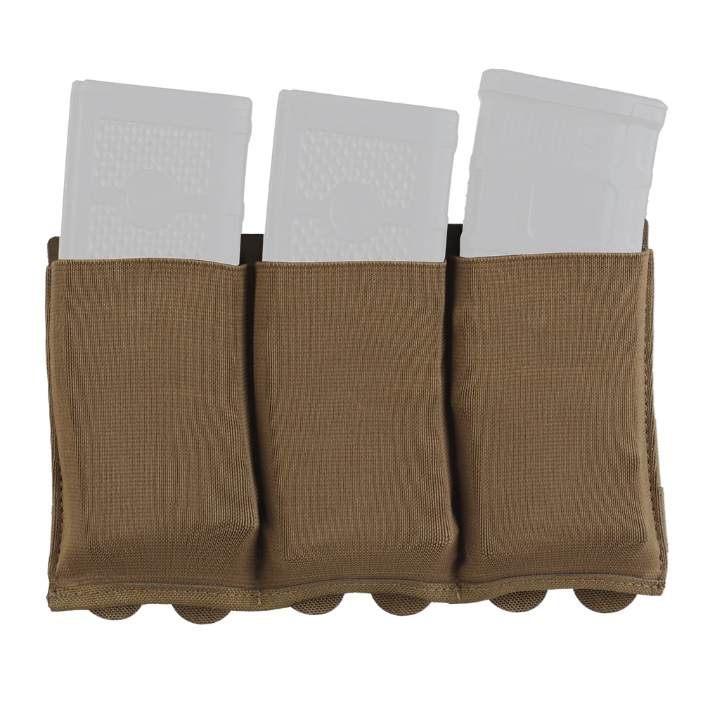 Tactical Lightweight Elastic Triple Mag Pouch 5.56/7.62mm Hunting CS Wargame Molle System Accessories Waist Bag Holster
