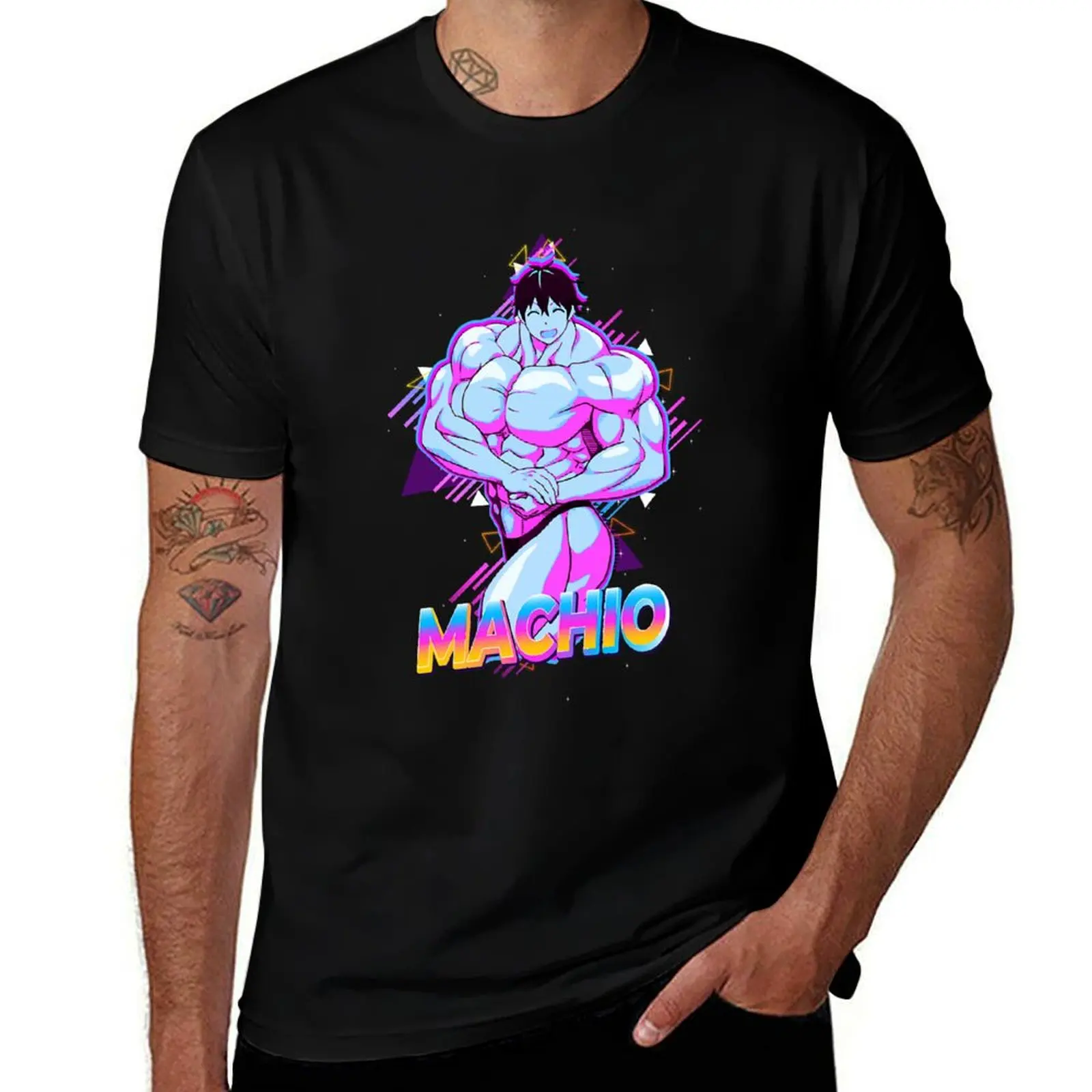 Machio Naruzo Dumbbell Nan-Kilo Moteru T-Shirt Casual Breathable Short Sleeve Top T-Shirt