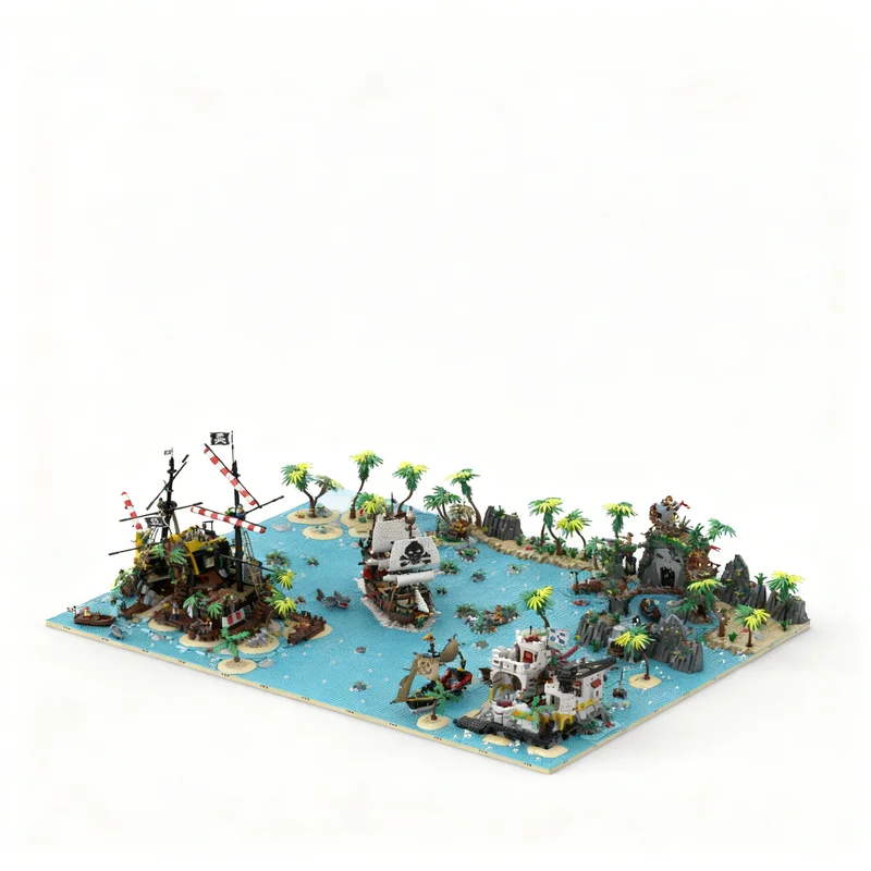 5794pcs MOC Pirates Diorama - Display + + + + + + Model Building Blocks Christmas Gift Toy Assemble 3D Education Birthday DIY