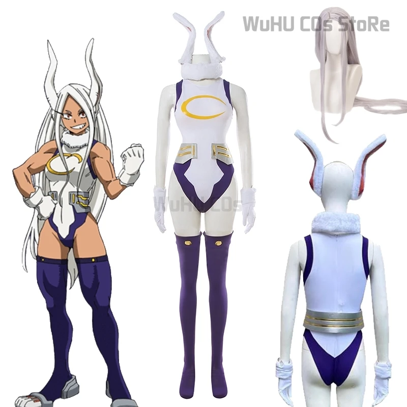 Anime My Hero Costume Miruko Academia Cosplay Jumpsuits Wig Rumi Usagiyama Wig Rabbit Women Sexy Halloween Carnival Party Suit