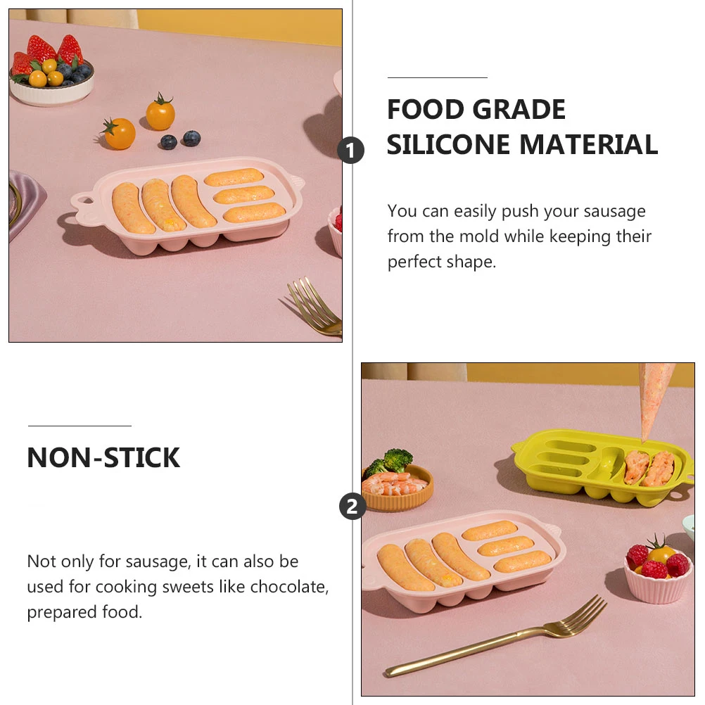 

Silicone Sausage Mold for Bread Food Making Pink Baby Hot Dog DIY Non Stick Oven Safe Microwave Refrigerator Washable Cooking
