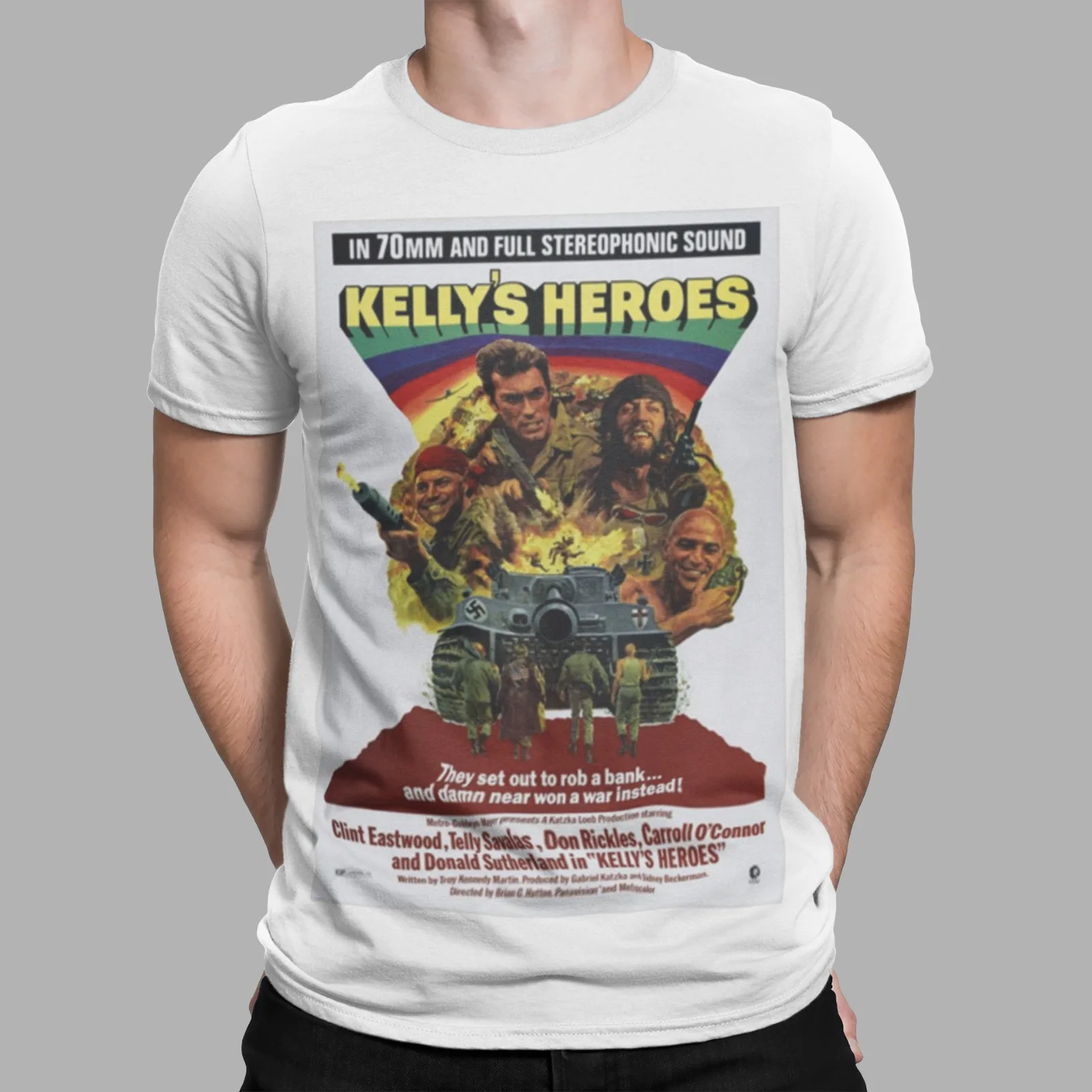 Kellys Heroes T-SHIRT 70S GERMANS Film Movie Retro WAR HERO action Poster Tee