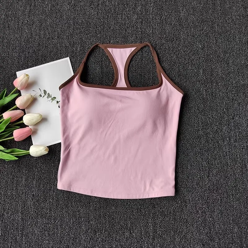Women's Push-Up Sports Bra & Pilates Tank Top, Hollow Breathable Design, Sexy Yoga Gym Vest for Running & Fitness