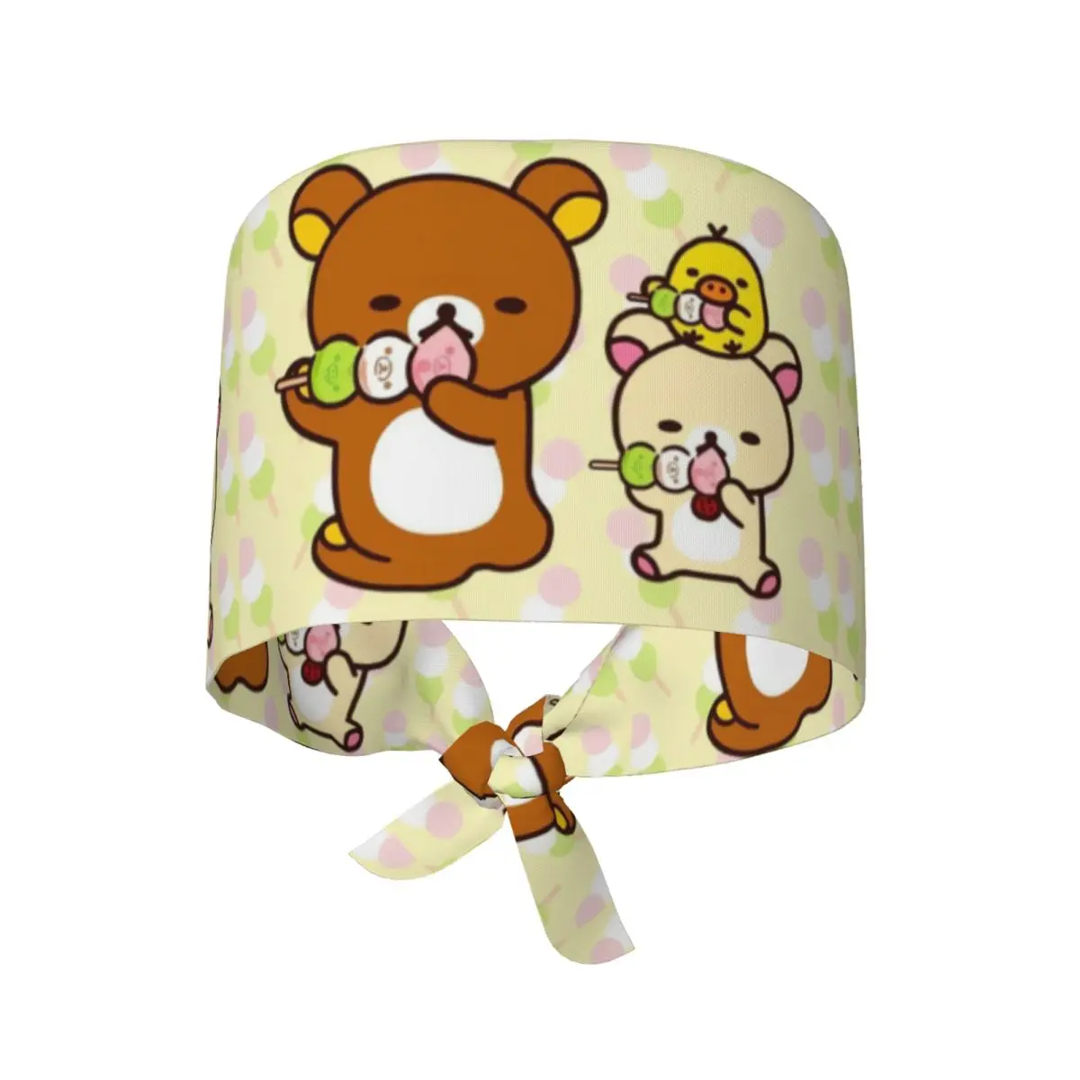 Scrub Caps Cute Bear Rilakkuma Nurse Hat For Unisex Women Tie Back Working Cap Breathable Custom Medical Cap