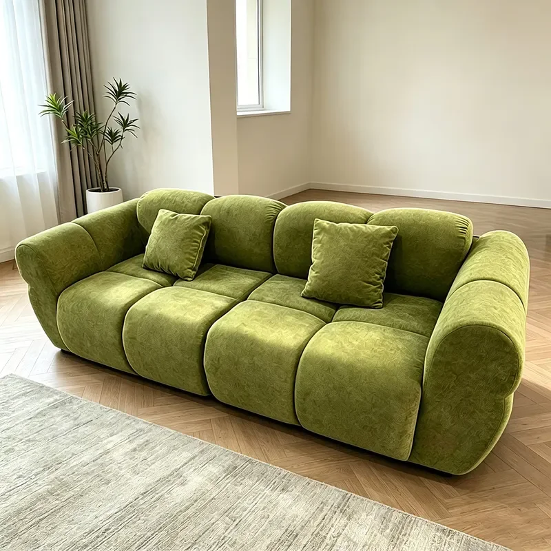 Modern Fabric Compressed Sofa for Home Popular Latest Designer Compression Foam Sofa Soft Cloud Couches 3-seater Vacuum Sofa