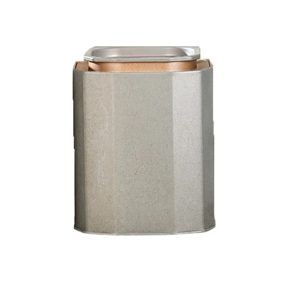 

Durable Retro Tea Can Square Portable Tea Sealed Jar Tinplate Empty Tea Storage Jar Home