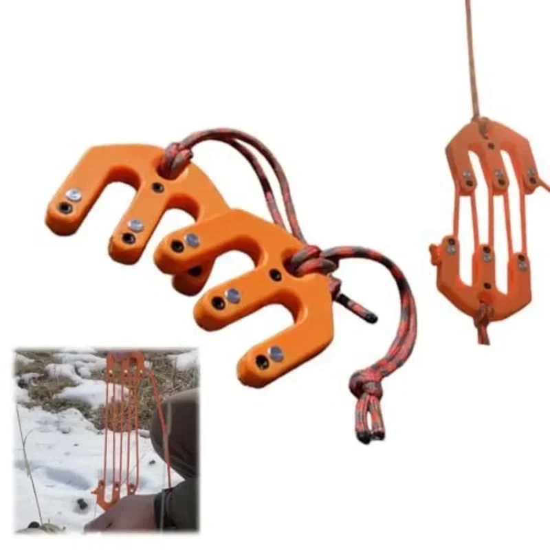 2Pcs Hunting Equipment System Safety Backpack with Boost Function Compact Game Lifting Tool Pulley for Hauling Management