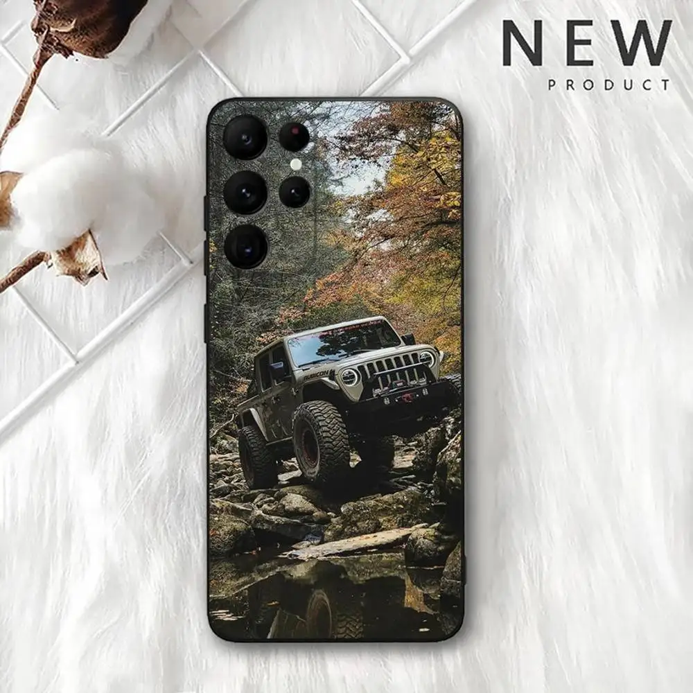 حافظة هاتف J-Jeeps للطرق الوعرة SUV لهاتف سامسونج S 25,24,23,22,30,21,10,9,Ultra,Plus,Lite,FE,4,5G حافظة ناعمة سوداء