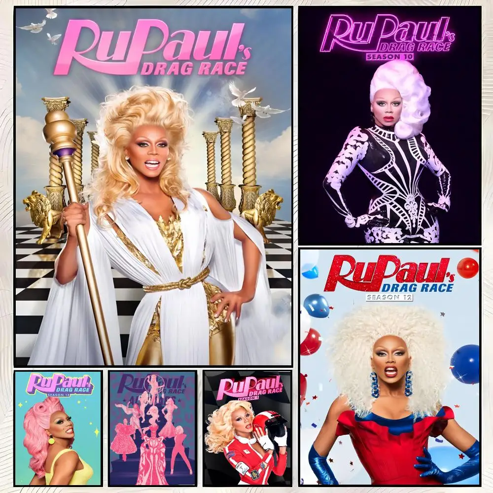 TV Series R-RuPaul's Drag Race Poster Vintage PP Paper Wall Art Home Decor Print for Bedroom Living Room Aesthetic Gift