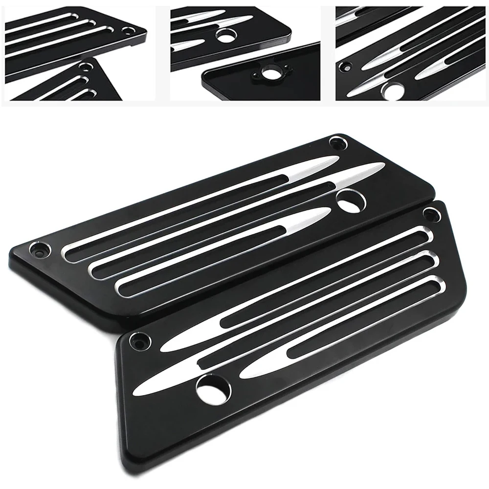 Coperture di chiusura per borsa da sella per borsa da sella per moto in alluminio CNC per Harley Touring Street Glide Electra Glide Road Glide 1993-2013
