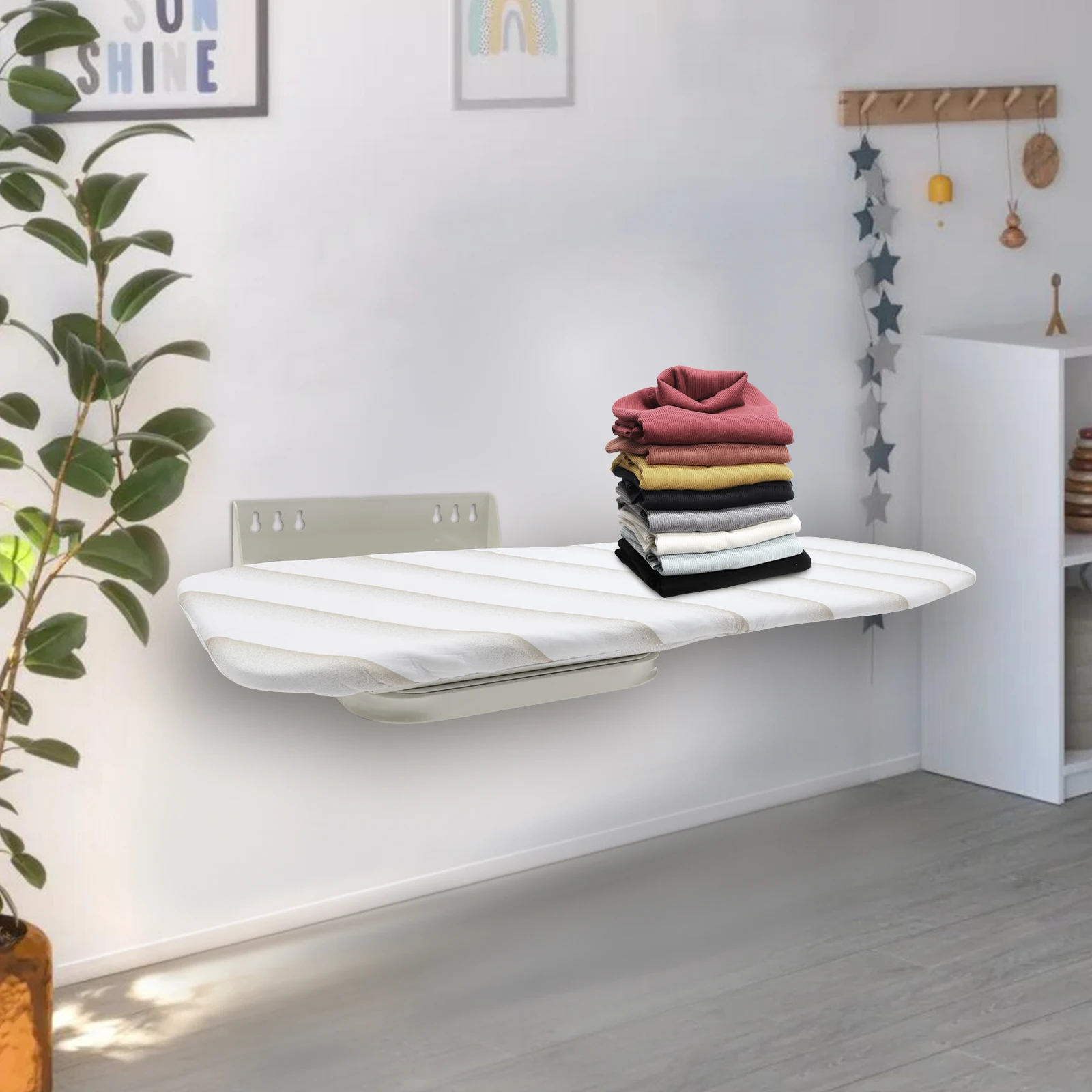 Wall-Mounted Foldable Ironing Board: Space-Saving, High-Temperature Resistant, Large Unfolding Area for Efficient Ironing