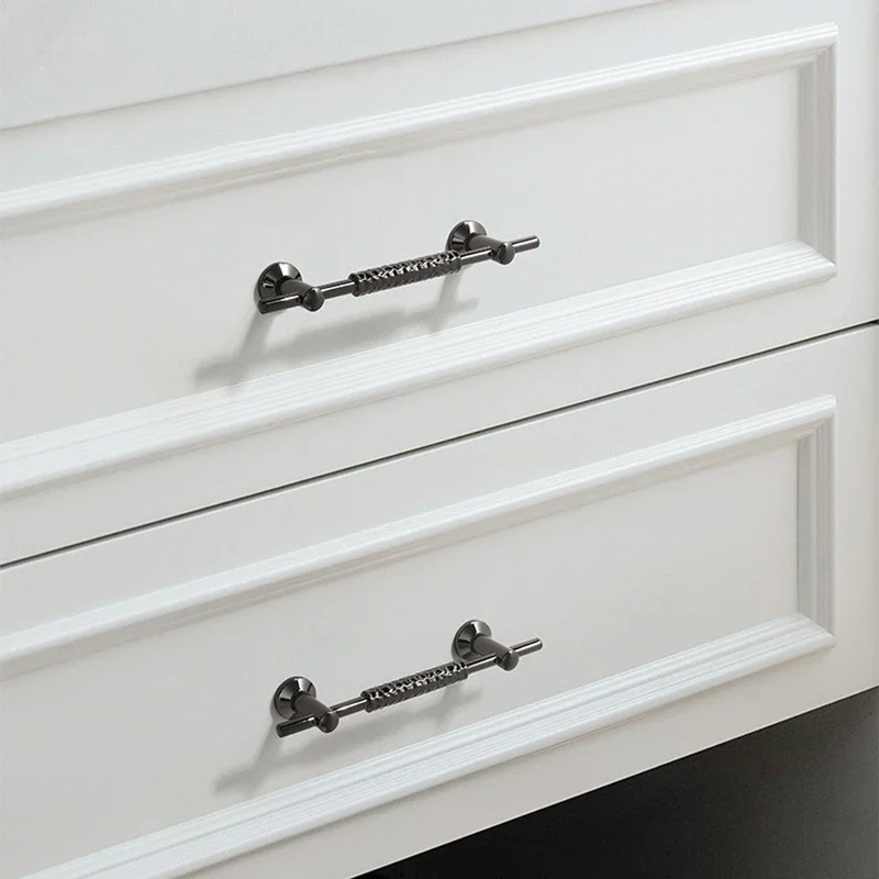 YM Gold Simplicity Hardware Kitchen Cabinet Furniture Handles Gray Door Drawer Knob for Cabinet Simplicity Hardware