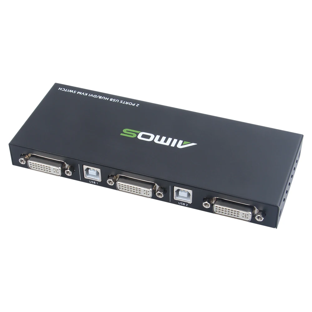 Imagem -05 - Usb Dvi Kvm Switcher Box Portas Dvi Kvm Switch Box para Compartilhamento de Teclado Mouse Impressora Fly Video Display Usb Plug Splitter