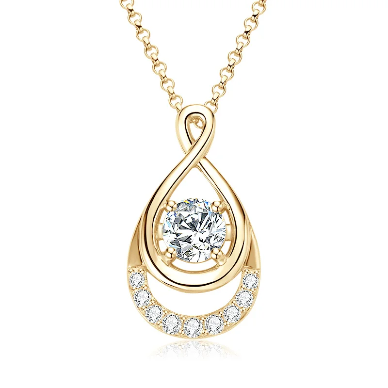

Anziw блестящий D1.00CT круглый муассанит бесконечность кулон ожерелье для женщин стерлингового серебра 925 пробы оригинальные сертифицированные ювелирные изделия на свадьбу
