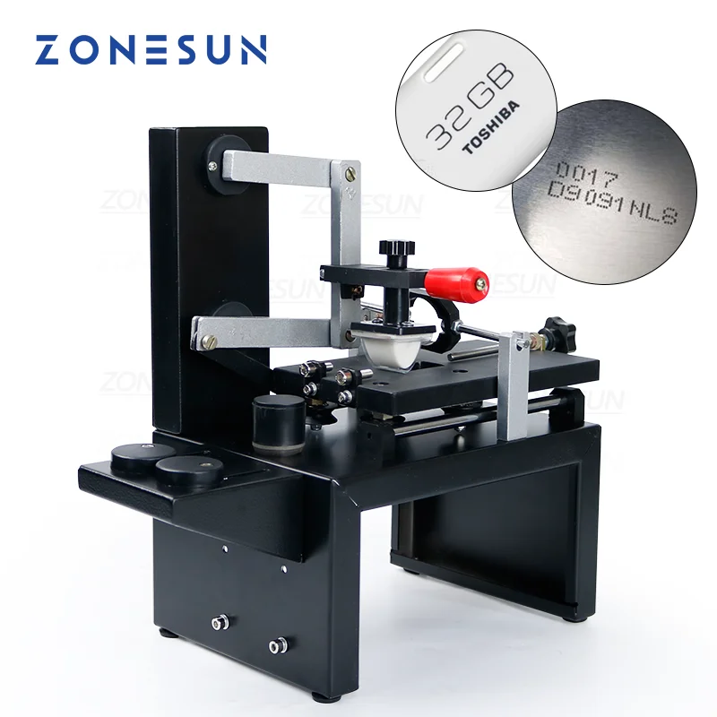 ZONESUN Manual Production Date Batch Pattern Logo Ink Printing Machine Can Box Pad Printer