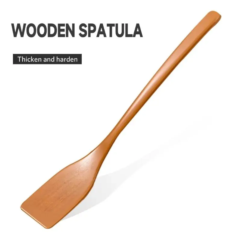 3 Pcs Wooden Kitchen Cooking Tool Set Spatula Rice Ladle Soup Spoon Non-stick Friendly for Home Restaurant