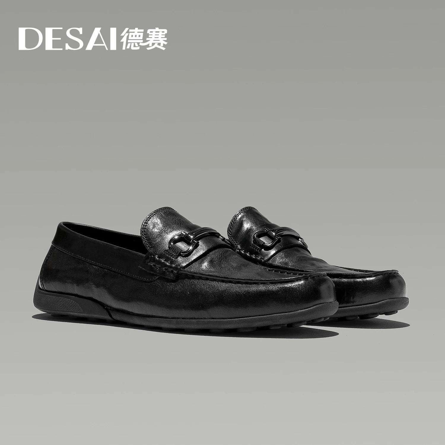 

DESAI Черные мужские лоферы в британском стиле, винтажная деловая кожаная обувь для отдыха на мягкой подошве