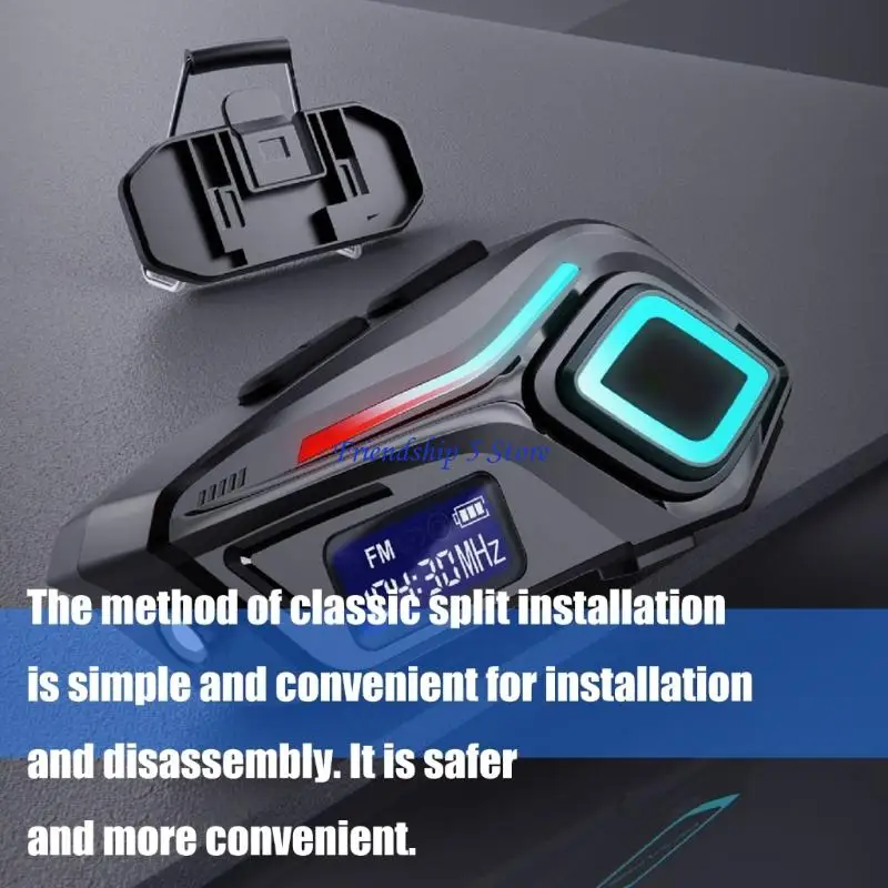 T8WC Motorcycle Headset Auditory Speaker Extended Play time Wide Compatibility