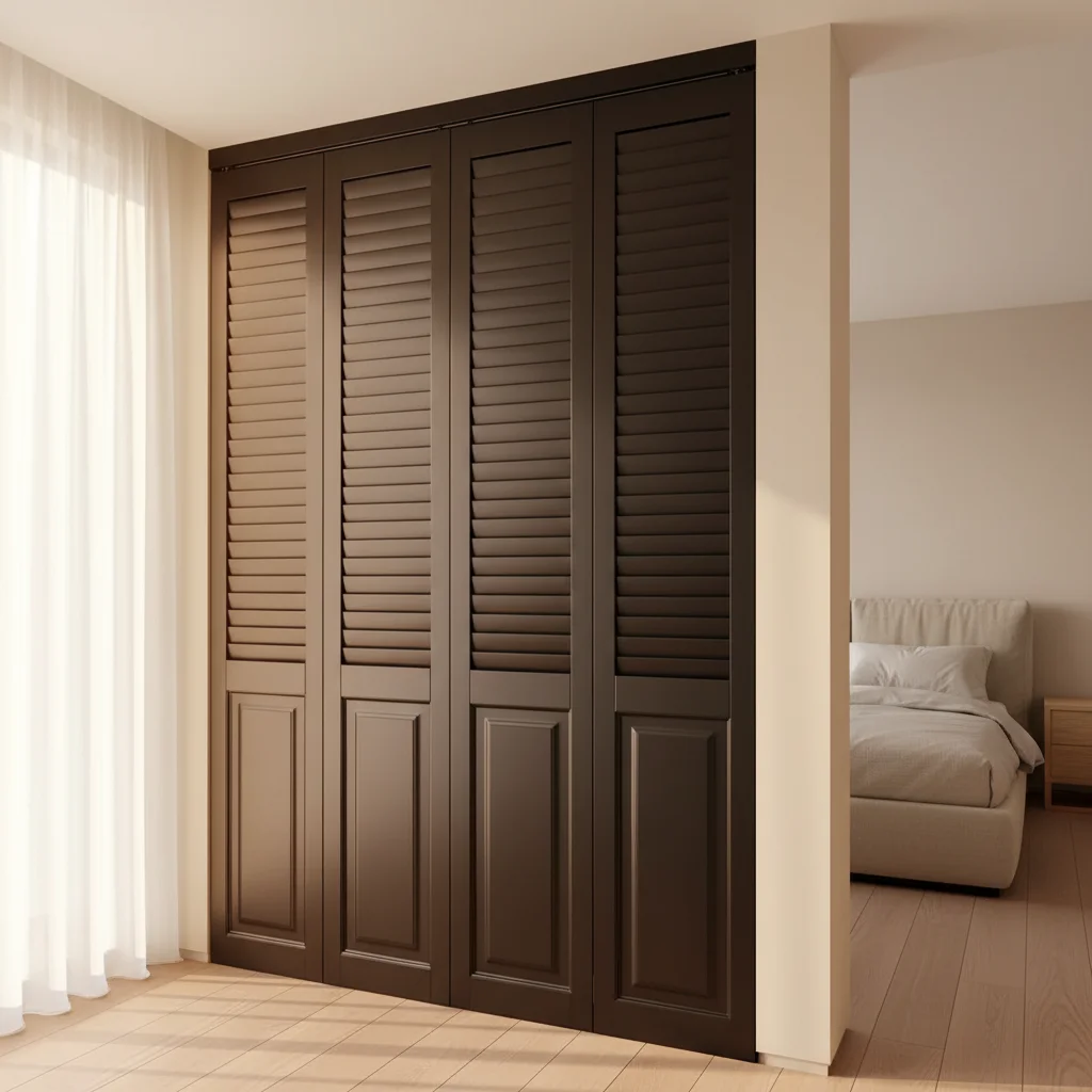 Modern Entryway Hotel Use PVC Plantation Shutters with Eco-Friendly Durable Design Easy Cleaning Horizontal Opening