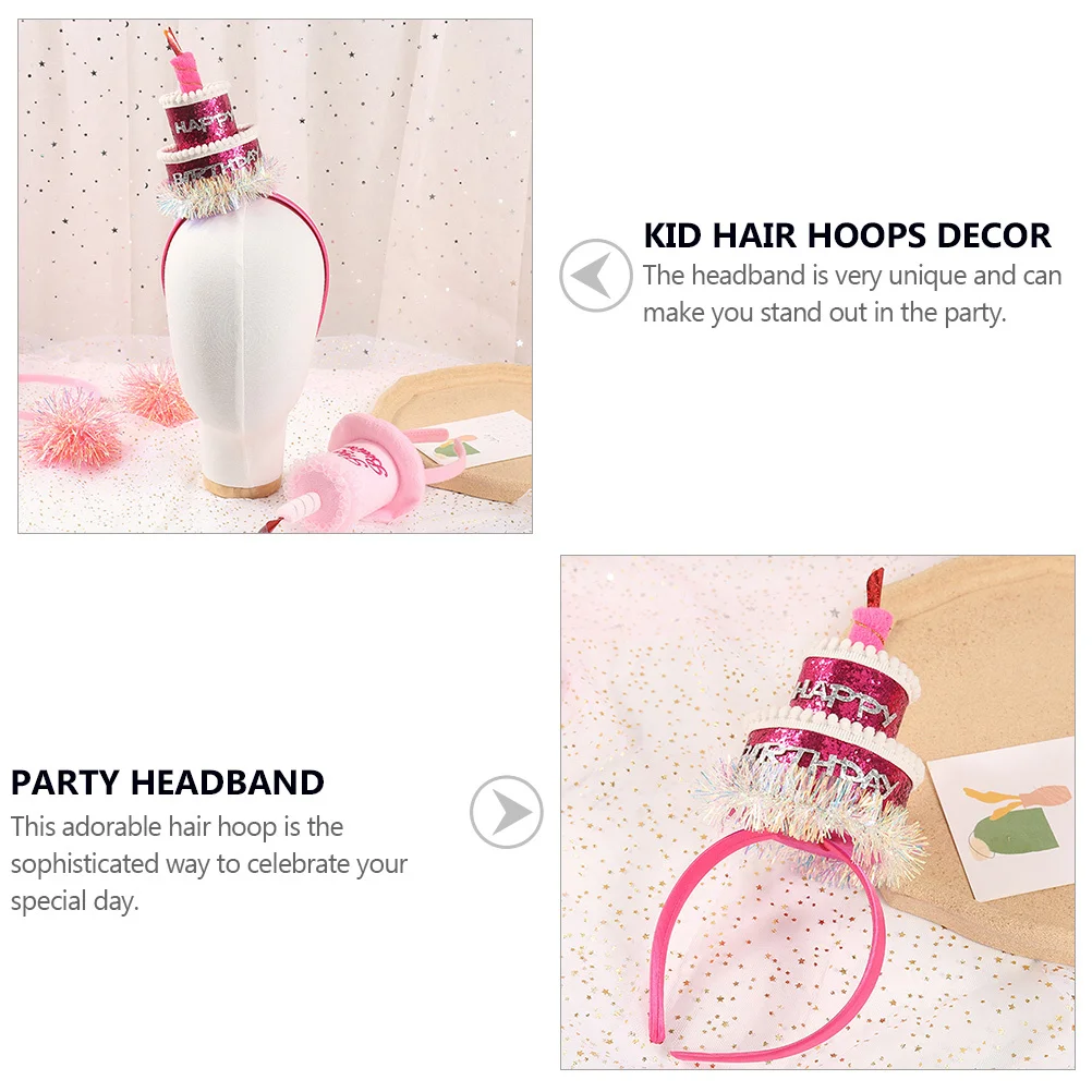 

Шляпа для торта на день рождения, повязка на голову, легкая, удобная, прочная повязка для волос на день рождения, детский обруч для волос, декоративный аксессуар