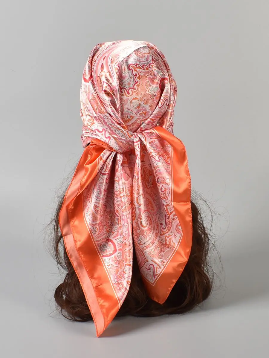 

Paisley Pattern Silk Scarf For Women Head Wrap Fashion Bandana Hair Accessory