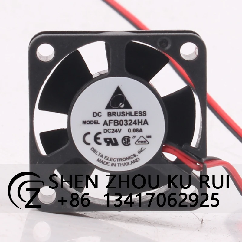 AFB0324HA Case Fan for DELTA 30x30x10mm 24V 0.08A 3CM 3010 2-wire High Airflow Inverter Cooling Fan