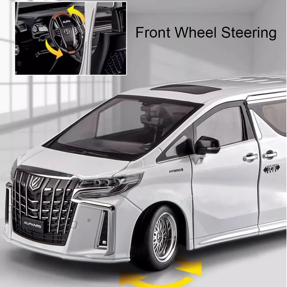 1:18 Alphard Land Cruiser LC300 Legering Modellen Speelgoed Diecast Auto Deuren Geopend met Geluid Licht Trek Metalen Voertuigen Volwassen Geschenken