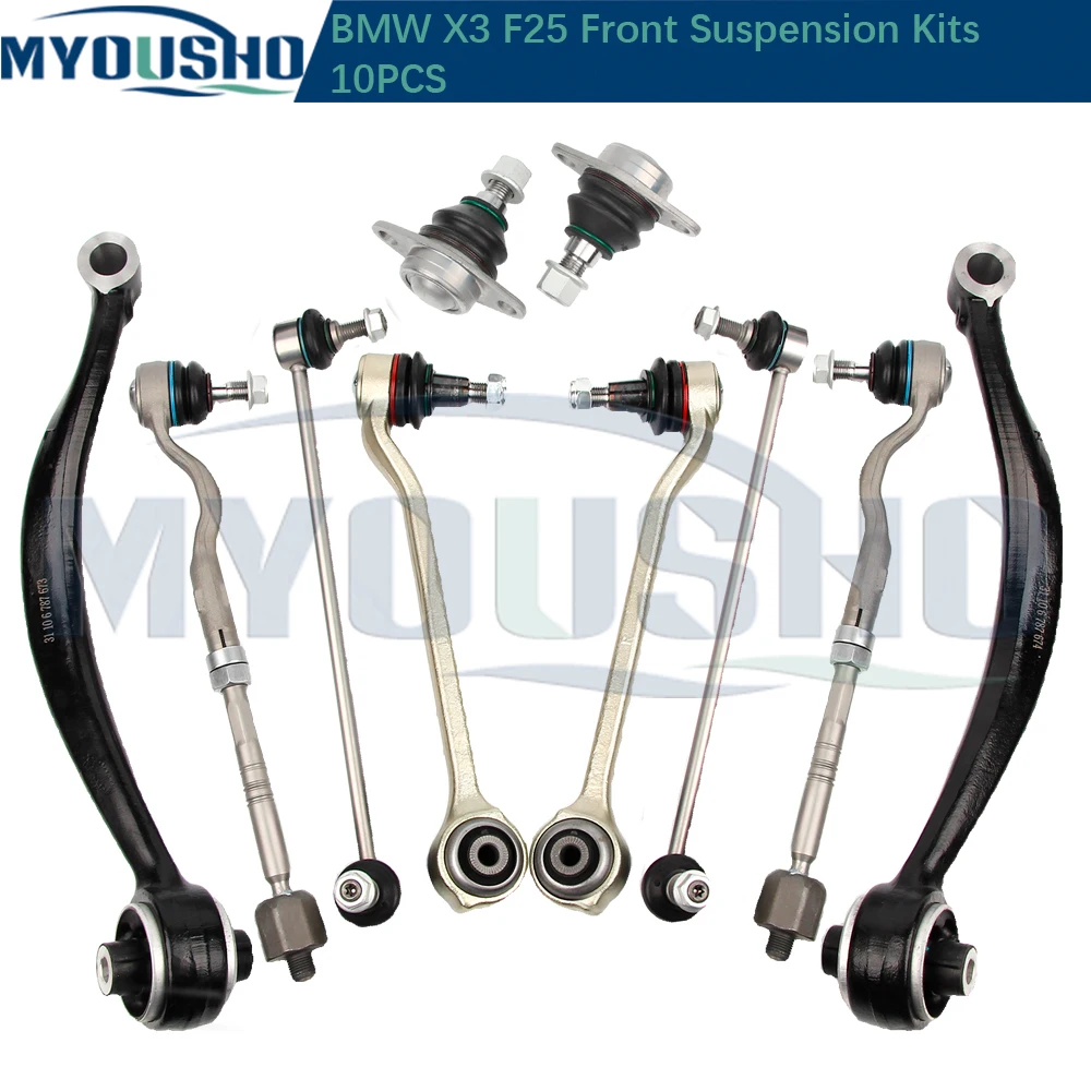 

Myousho 10pcs Control Arm Ball Joint Stabilizer Link Tie Rod End Assembly Kits For BMW X3 F25 X4 F26 xDrive 31126787669