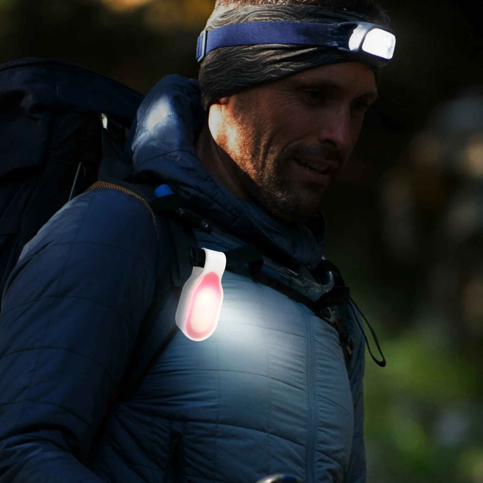 2 stuks led magnetische verlichting mini clip-on looplichten voor nachtelijk wandelen fietsen wandelen veiligheid zaklamp lichtgewicht draagbaar