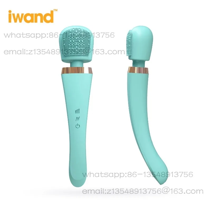 Wireless Handheld Silicone Vibration Massager IPX7 Waterproof Portable Charging Cervical Spine Full Body Massage Stick