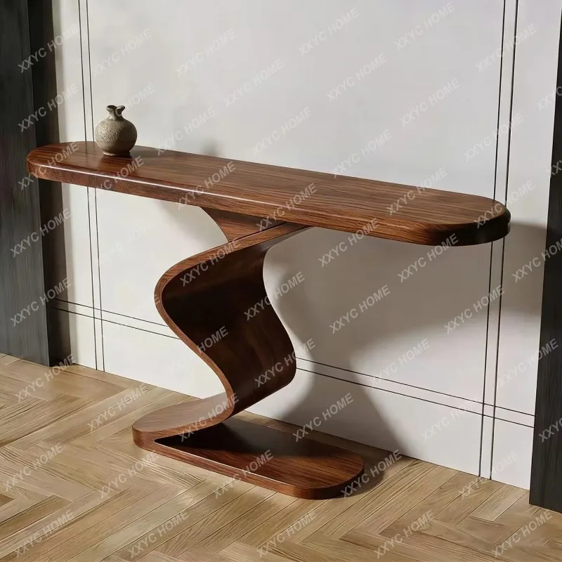 XX New Chinese Style Black Walnut Entryway Modern Simple Solid Wood Feature Table Decorative Strip Table