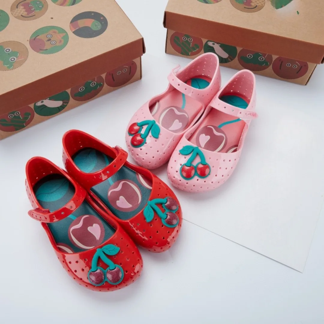 Summer Children's Fruit Cherry Sandals Baby Girls Cute Fragrant Jelly Shoes Girl Brand Non-slip Beach Shoes Toddlers Bow Sandals
