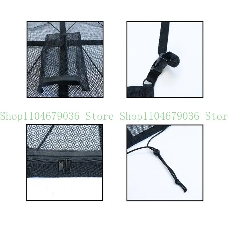 652F Truck Car Roof Ceiling Cargo Net Pocket Interior Double Layer with Zipper Buckle Organization Compatible for SUV Campers