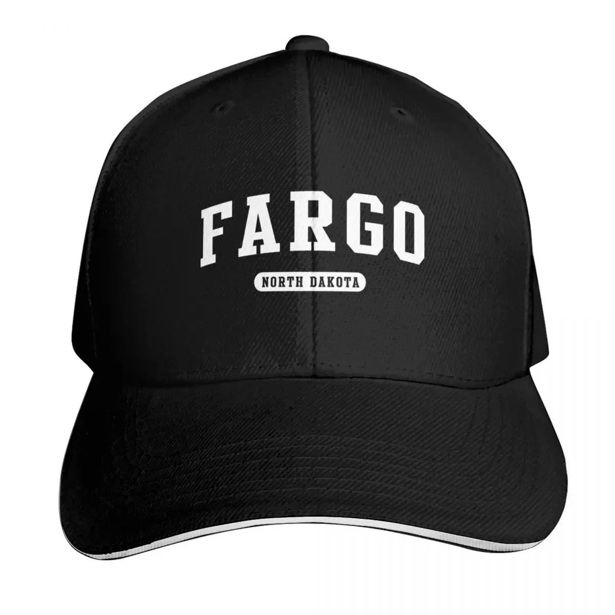 Fargo, North Dakota Baseball Cap Cotton Twill Breathable Contrast Two Tone Brim Snapback Flat Bill