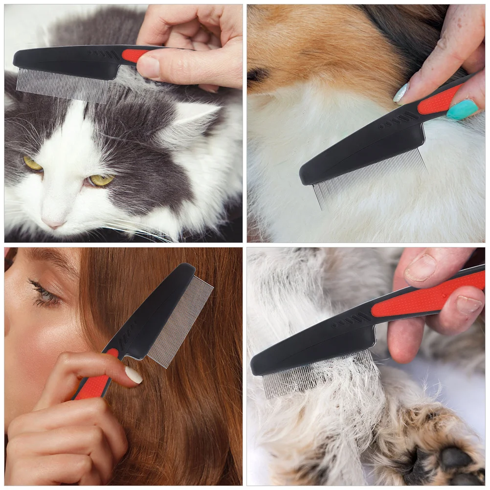 

2Pcs Stainless Steel Fine Tooth Comb Professional Dandruff Removal Tool Scalp Care Grooming Comb for Human and Pet Hair