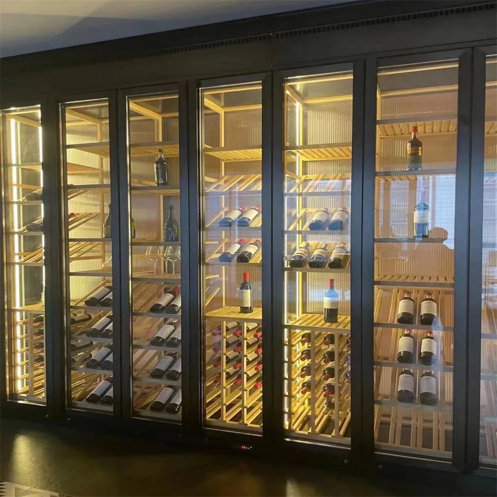 Stainless Steel Thermostatic Wine Cabinet Display Cabinet Metal Glass Home Villa Living Room Commercial Dining Room Wine Rack Wi