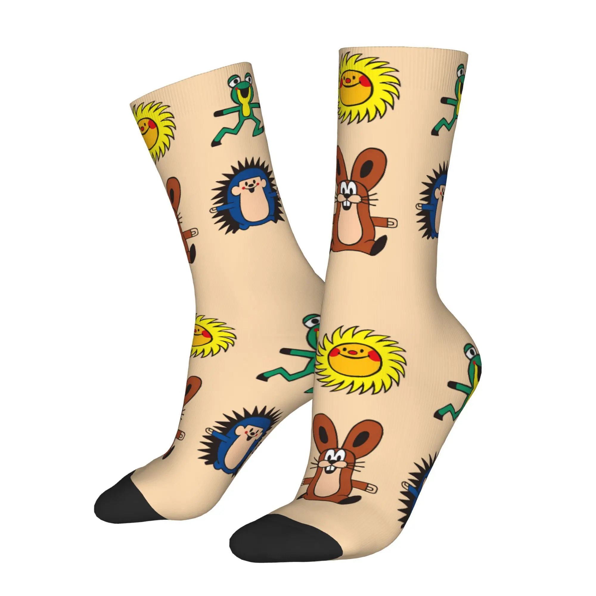 

Забавные мужские носки Happy с рисунком крота, винтажные повседневные носки в стиле Харадзюку в стиле хип-хоп, подарочные носки с принтом