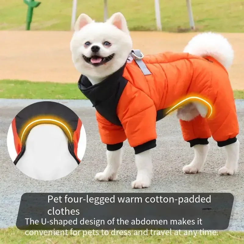 

Fashion Pet Warm Coat Dog Four-legged Clothes Waterproof Puppy Clothe Thickened Bucket Pet Cotton Clothes Winter Dog Coats