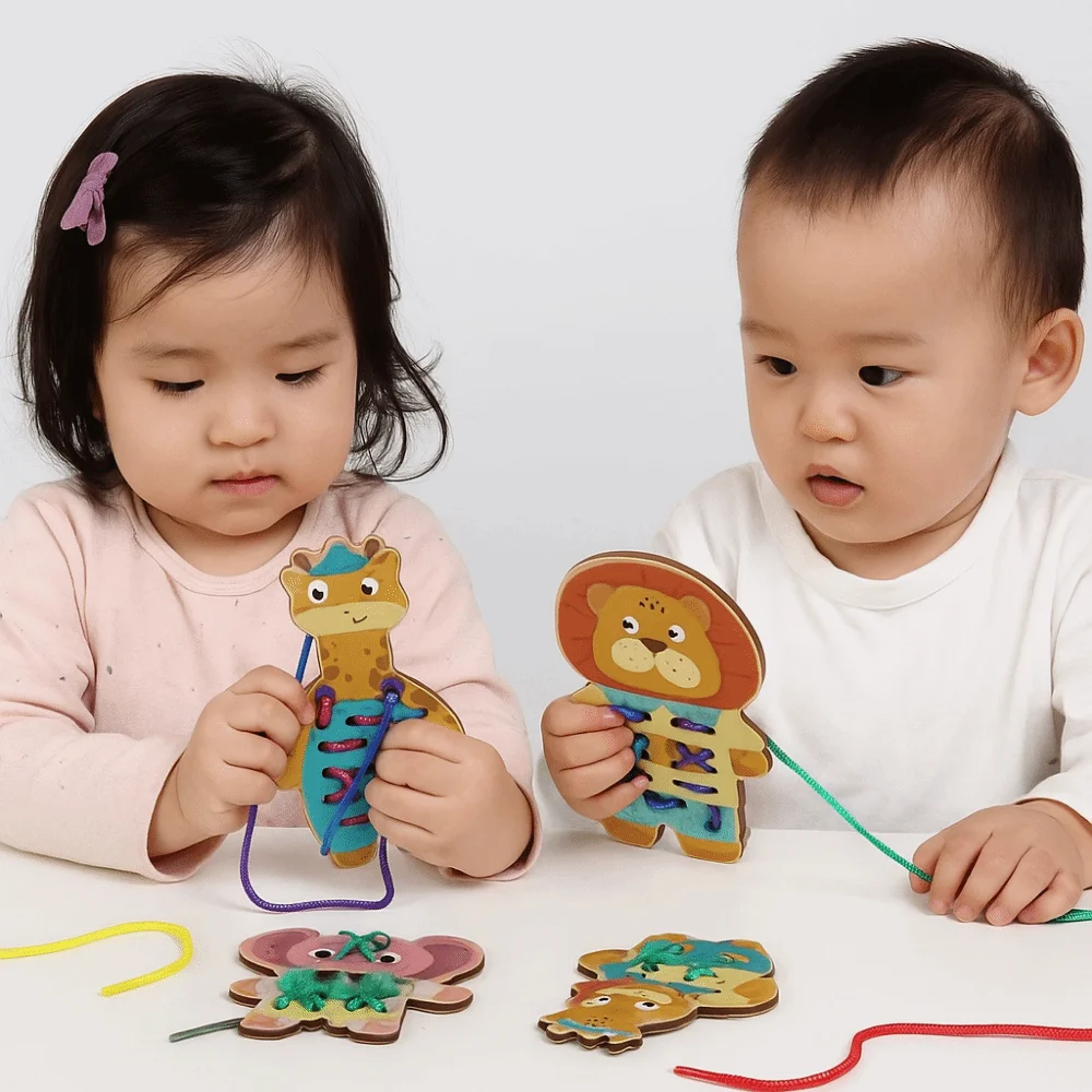 

Educational Fruit Threading Fine Motor Skill Hand-eye Coordination Wooden Lacing Pineapple Early Learning